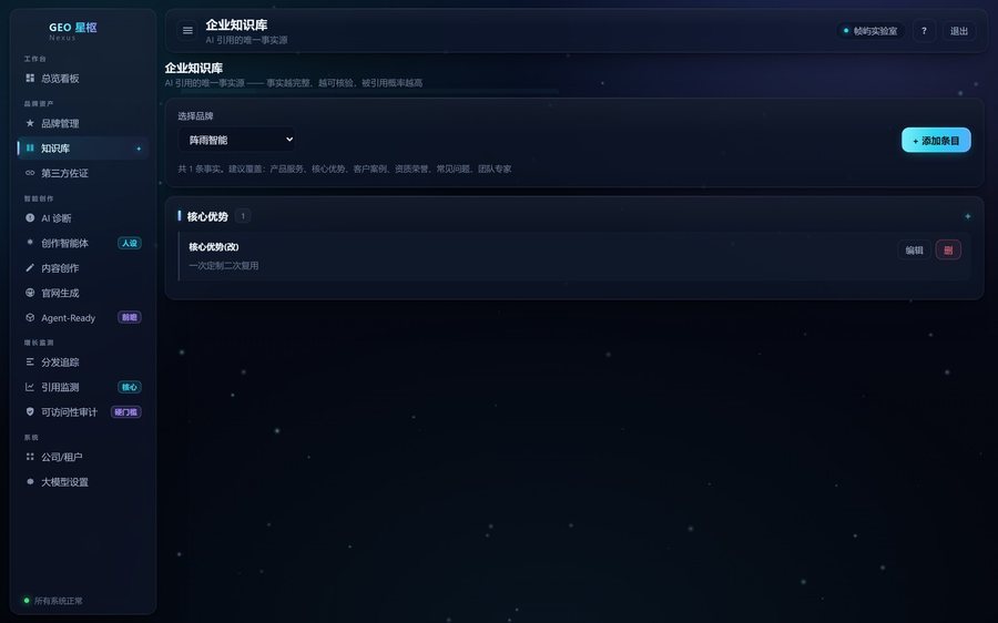GEO 星枢 知识库